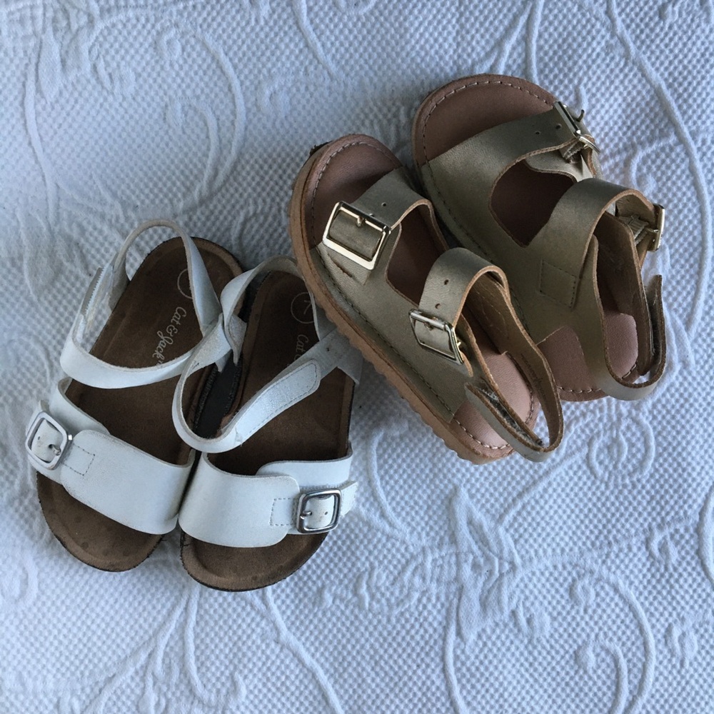 2 pairs toddler girls Velcro sandals size 7